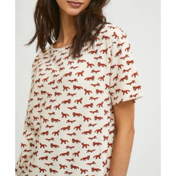Compañía Fantástica Fox Print Short Sleeve T-Shirt Size M Cute Animal Tee - Picture 7 of 7